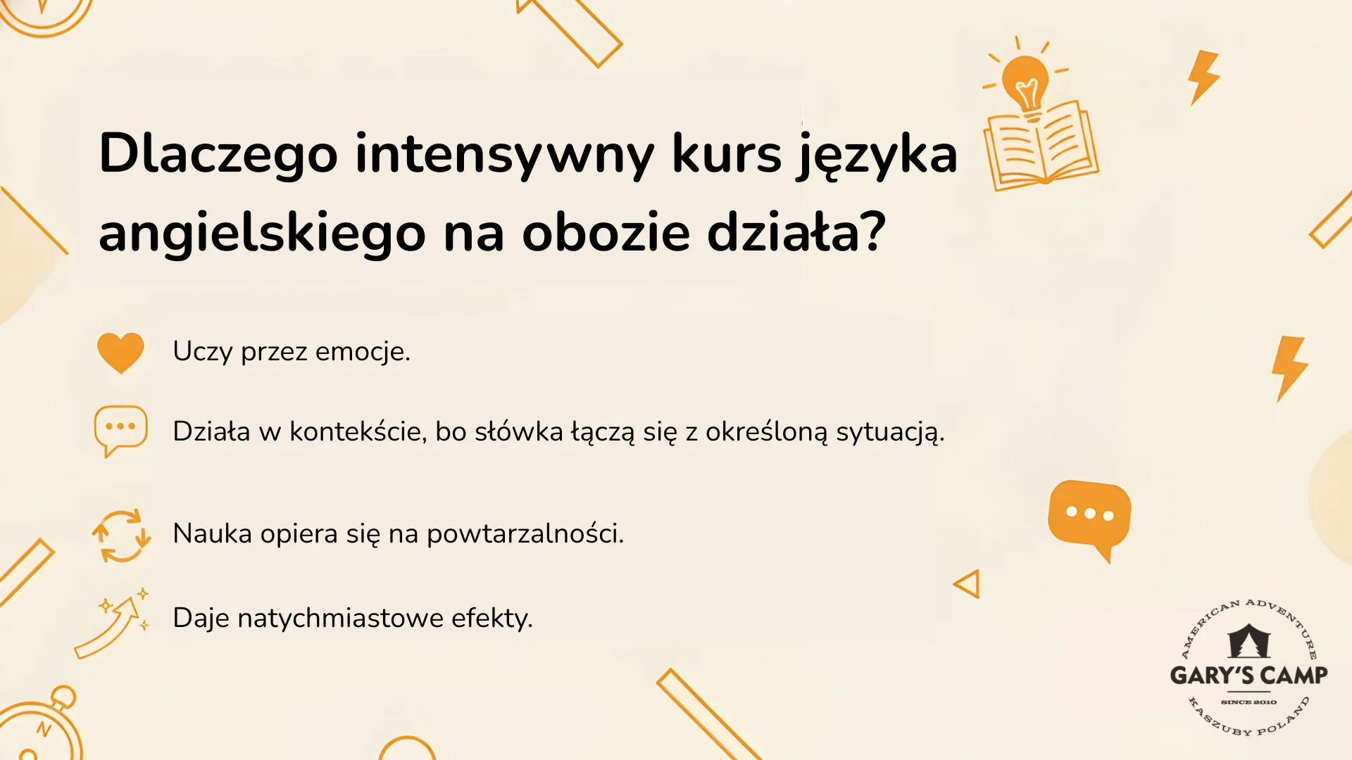 Dlaczego intensywny kurs języka angielskiego na obozie działa?