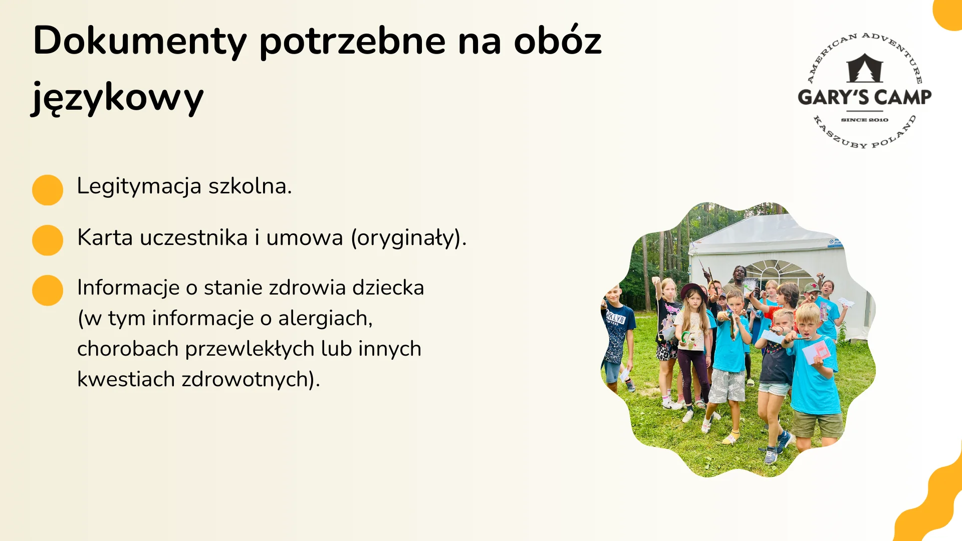 Dokumenty potrzebne na obóz językowy - ważne rzeczy