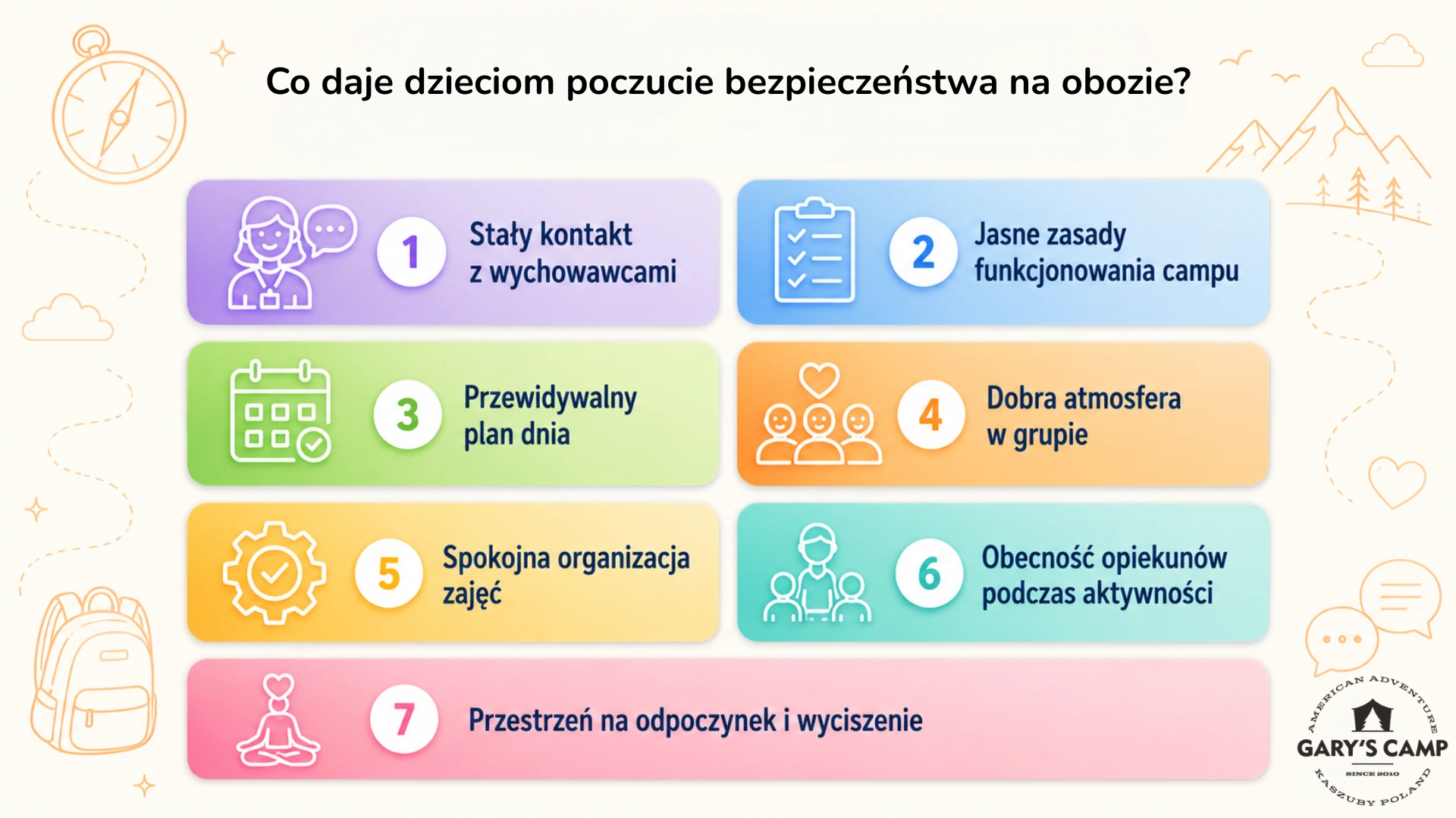 Co daje dzieciom poczucie bezpieczeństwa na obozie?