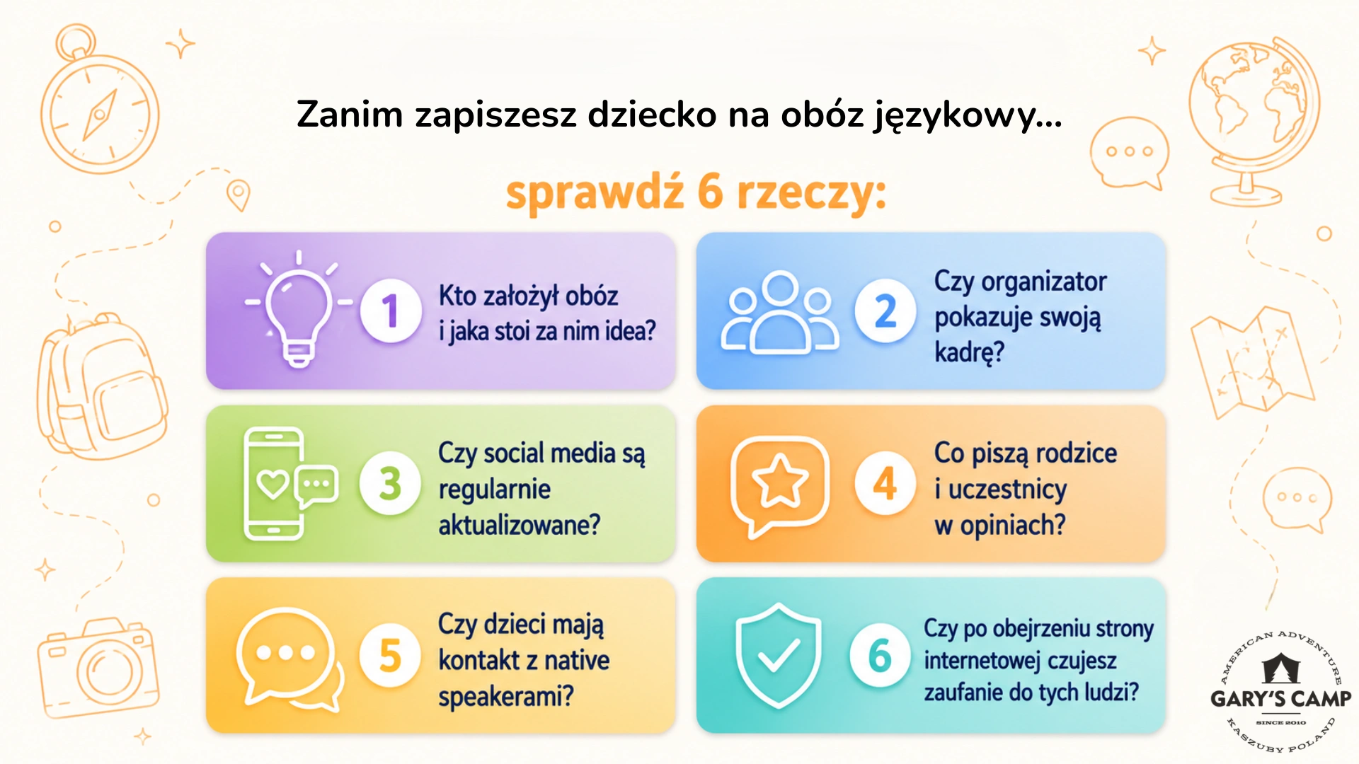 Zanim zapiszesz dziecko na obóz językowy... sprawdź 6 rzeczy!