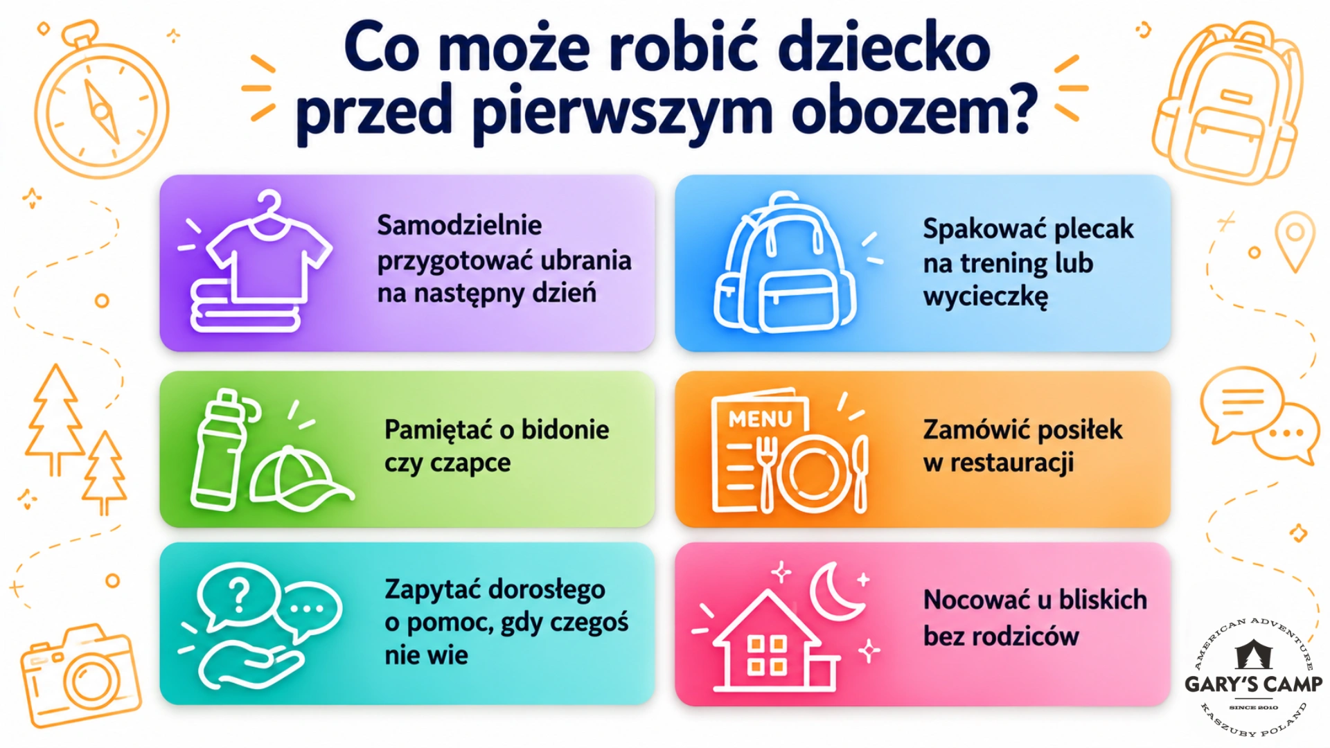 Co może robić dziecko przed pierwszym obozem?