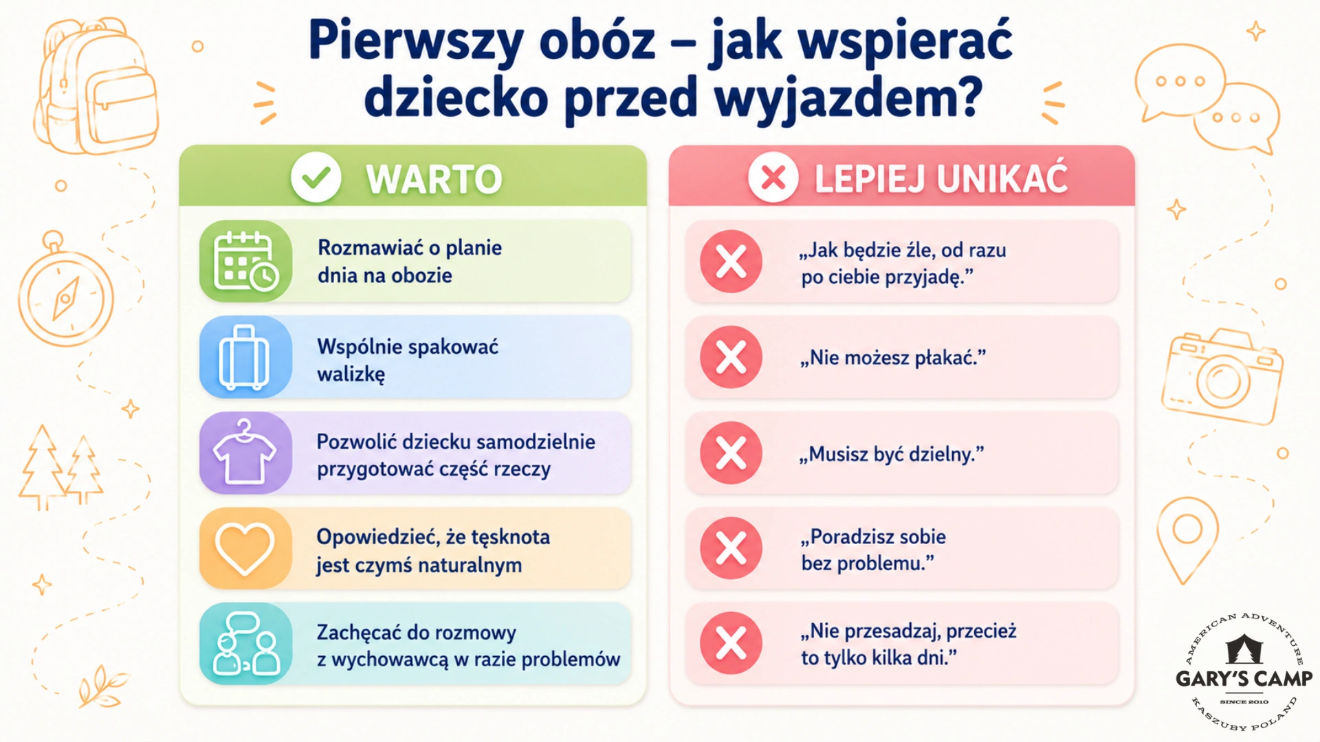 Pierwszy obóz – jak wspierać dziecko przed wyjazdem?
